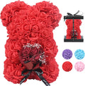 Rose Bear,Flower Rose Teddy Bear Gifts for Women, Gifts for Girlfriend, Rose Flower Bear over 250 Flowers, Gifts for Mothers Day(Red)